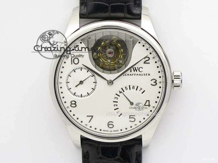 MIROTIME 0324 Portuguese Chrono RG IW371433 Jackie Chan ZF 1:1 Best Edition Gray Dial On Black Leather Strap A7750 V WrinkleFree 7273